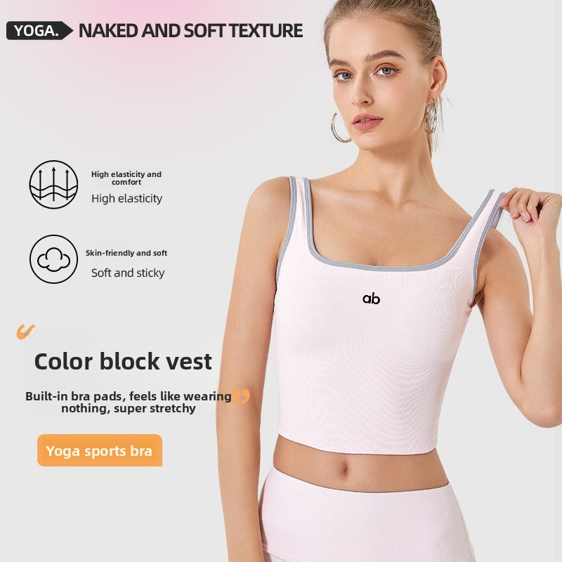 Push Up Bra Padded - Women Summer Ribbed Yoga Tank Top