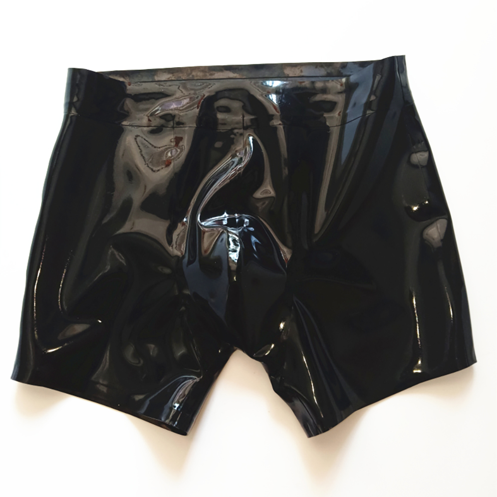 Sexy Black Latex Men Shorts Ru - Boyshort Underwear ulasan dan harga