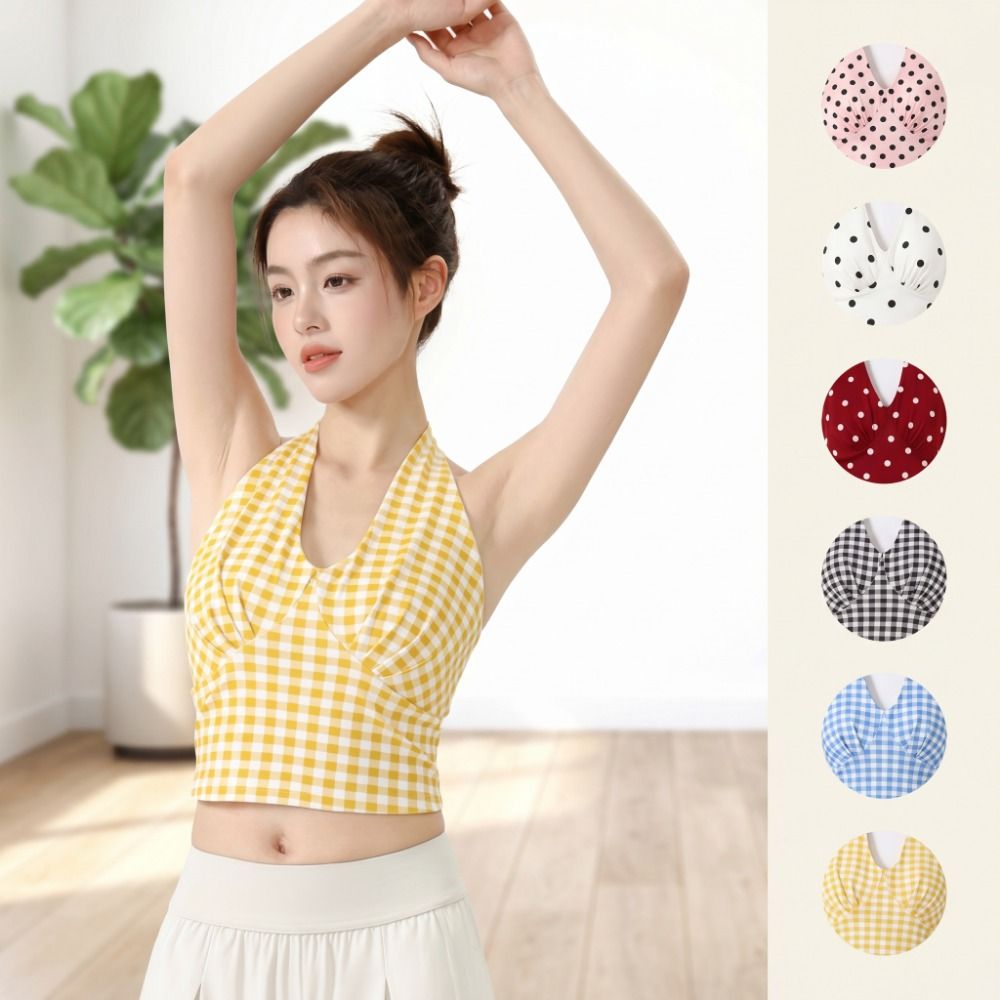 Y2K V-Neck Yoga Vest Backless  - Push Up Bra Padded ulasan dan harga