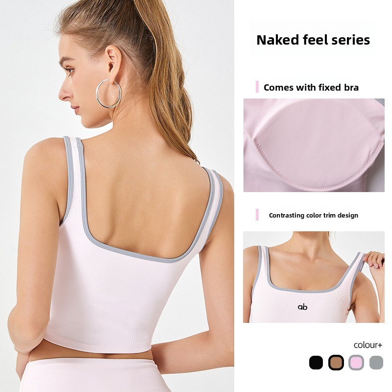 Women Summer Ribbed Yoga Tank  - Push Up Bra Padded ulasan dan harga
